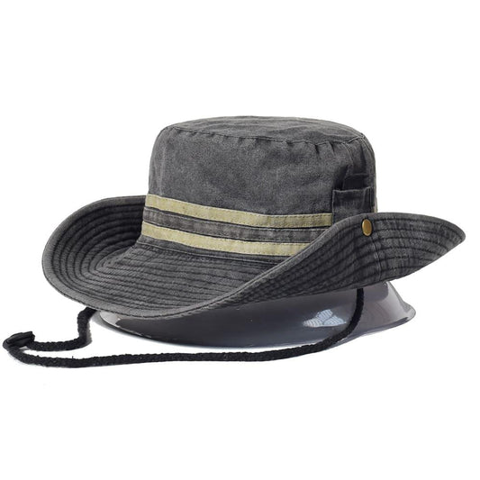 Catfish Wide Brimmed Bucket Hat - Classic Cotton Hat With Wide Brim For Sun Protection