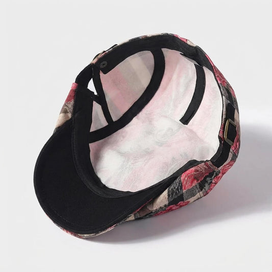 Vintage Patchwork Striped Flat Cap Newsboy Hat Premium - Urban Caps