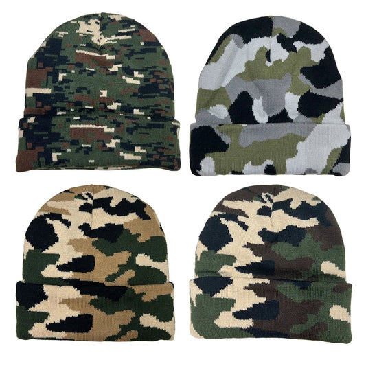 Classic Camouflage Beanie - Soft Cotton Knit For Casual Style And Comfort