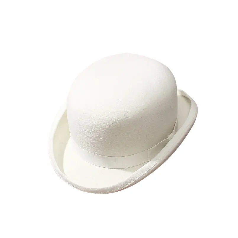 Derby White Scottish Wool Bowler Hat With Breathable Cotton Sweatband