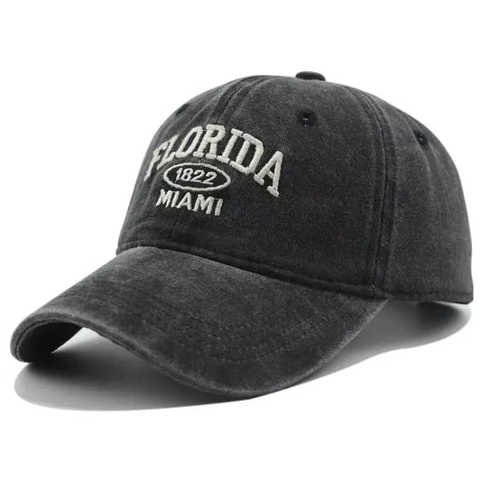 Florida Miami Vintage Baseball Cap - Retro Florida Style With Embroidered Logo Emblem