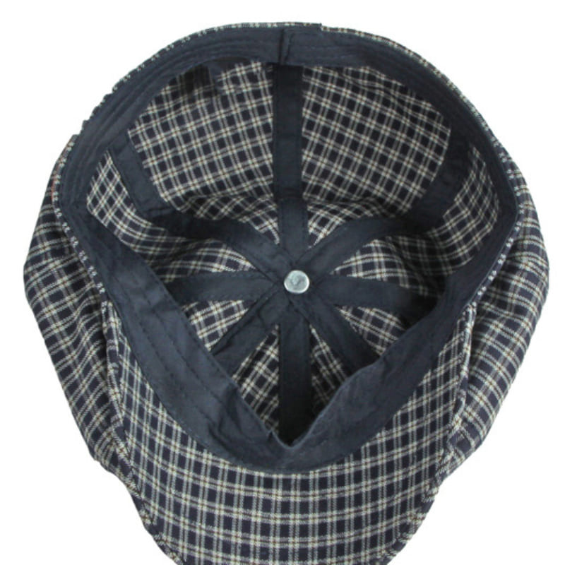 Gante Plaid Cotton Newsboy Cap - Casual Plaid Cotton Newsboy Cap For Daily Style