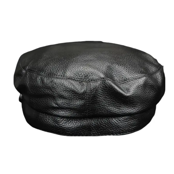 Gilbert Genuine Leather Sailor Cap - Classic Cowhide Cap For Casual And Smart Looks