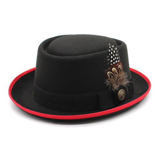 Giovanni Feather Porkpie Hat - Timeless Porkpie Silhouette With Wool And Cotton Blend