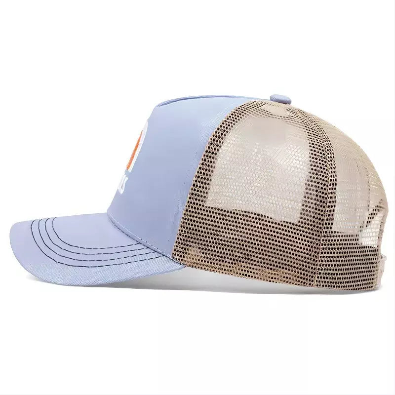 Good Vibes Rainbow Trucker Cap - Casual Rainbow Trucker Cap With Embroidered Logo