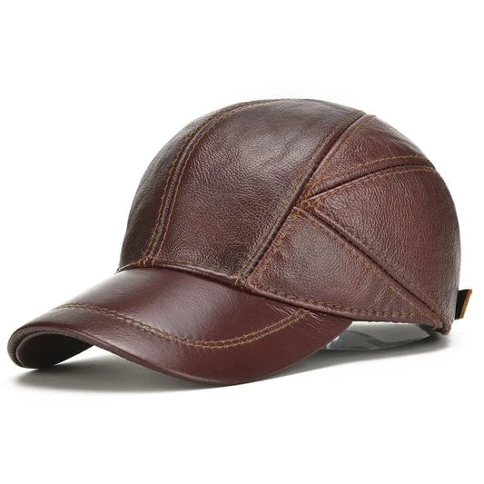 Greeley Genuine Leather Baseball Cap – Premium Cowhide Adjustable Hat