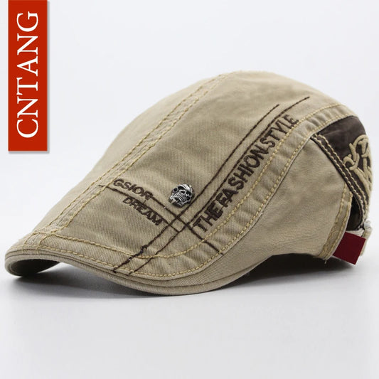 Cotton Button-Top Ivy Cap | Traditional Gentleman's Flat Cap | Urban Caps NZ