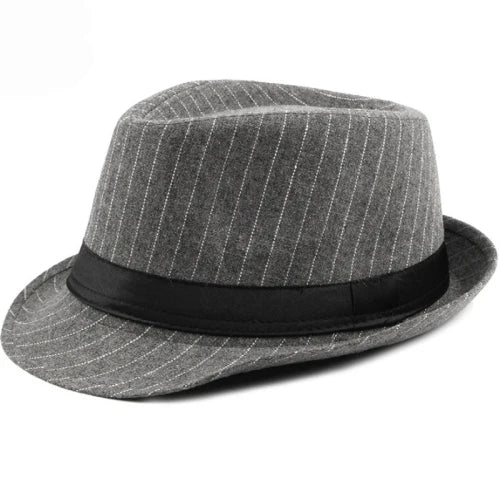 Epsom Striped Trilby Fedora in Gray