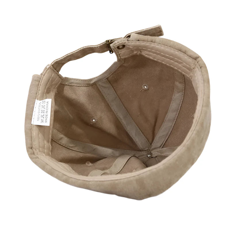 Harlem Washed Cotton Docker Cap - Casual Washed Cotton Cap For Relaxed Streetwear