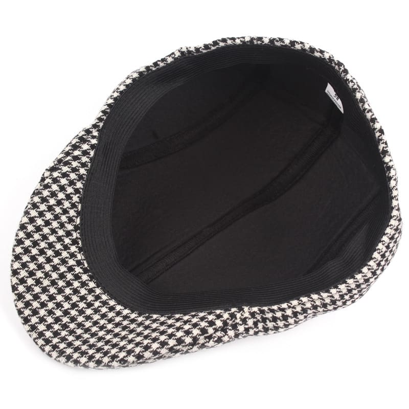 Harris Houndstooth Flat Cap - Timeless Cotton Cap For Casual And Smart Looks For Modern