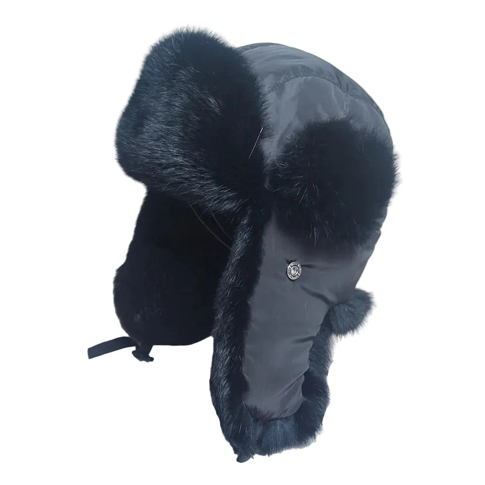Hastings Winter Fur Trapper Bomber Hat - Rugged Cold Weather Fur Trapper With Organic Cotton