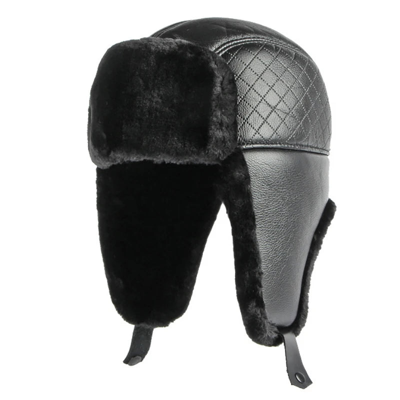 Nuuk Waterproof Leather Trapper Hat in Small Bright Leather