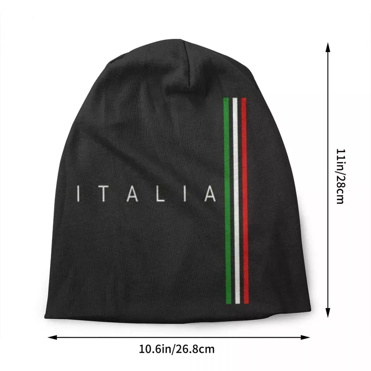 Italian Flag Black Beanie With Sleek Minimal Design - Urban Caps