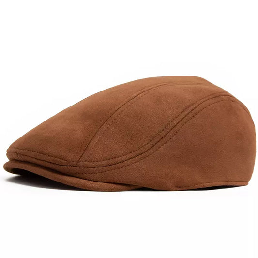 Ivy Suede Flat Cap – Vegan Suede Adjustable Classic Hat
