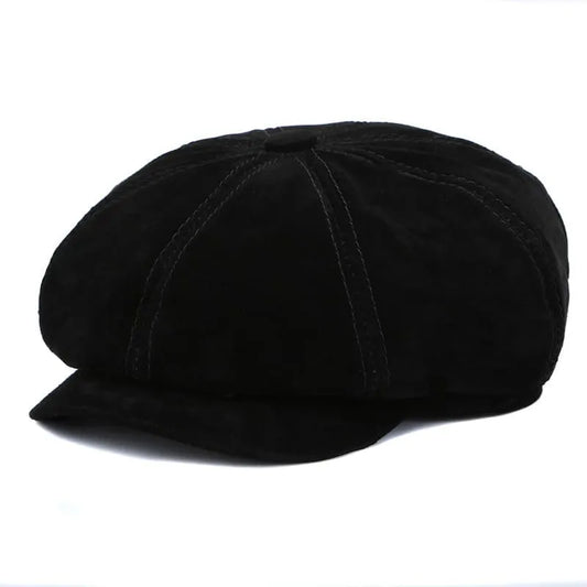 J&J Genuine Suede Leather Newsboy Cap - Timeless Suede Look for Casual Style Easy To Wear