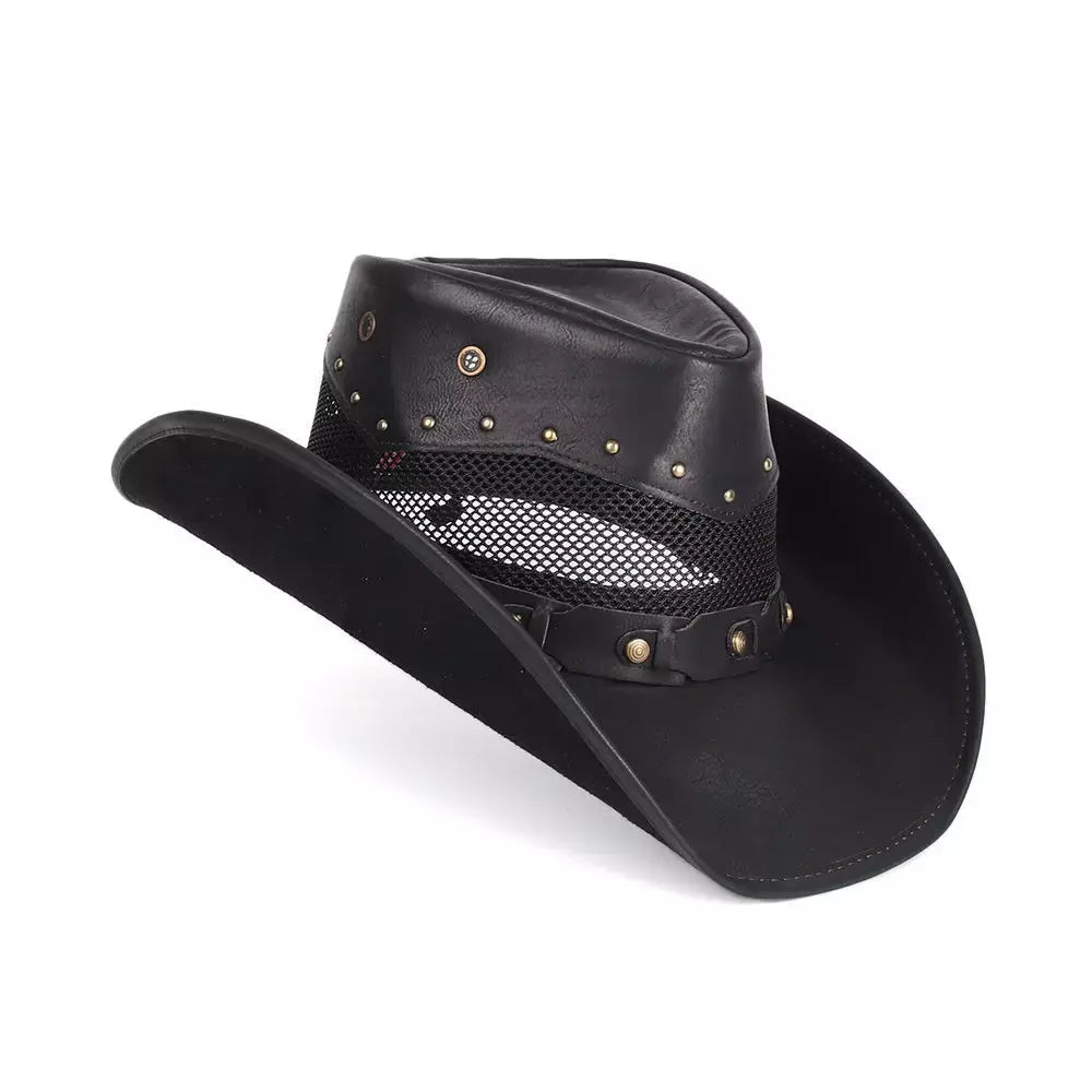 Justin Mesh Genuine Leather Cowboy Hat - Classic Western Style With Genuine Leather Mesh