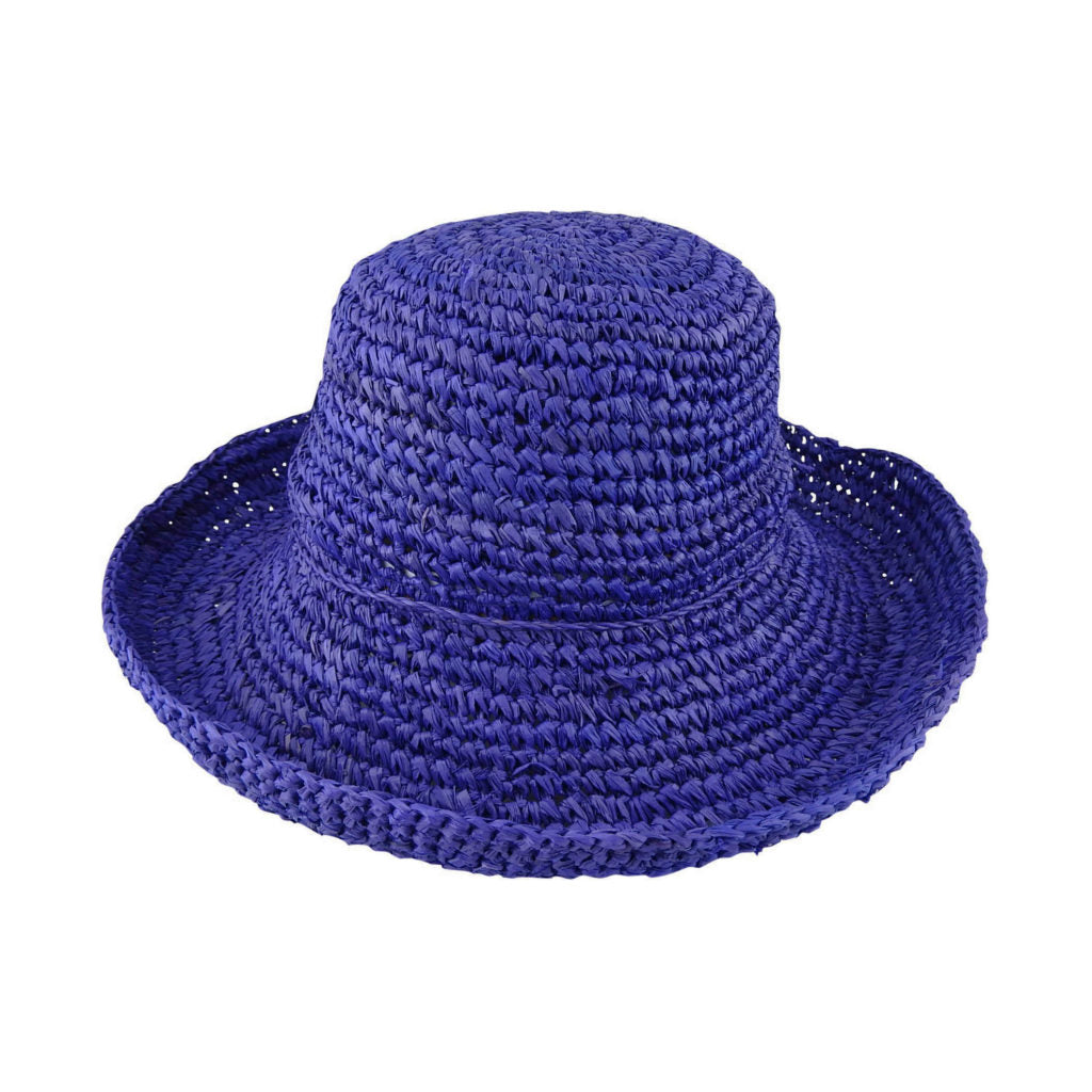 Women's Crochet Raffia Breton Hat – Natural Fiber Sun Hat