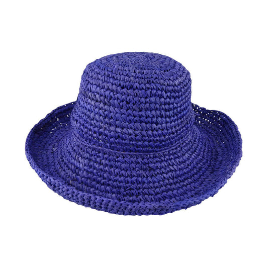 Women's Crochet Raffia Breton Hat – Natural Fiber Sun Hat