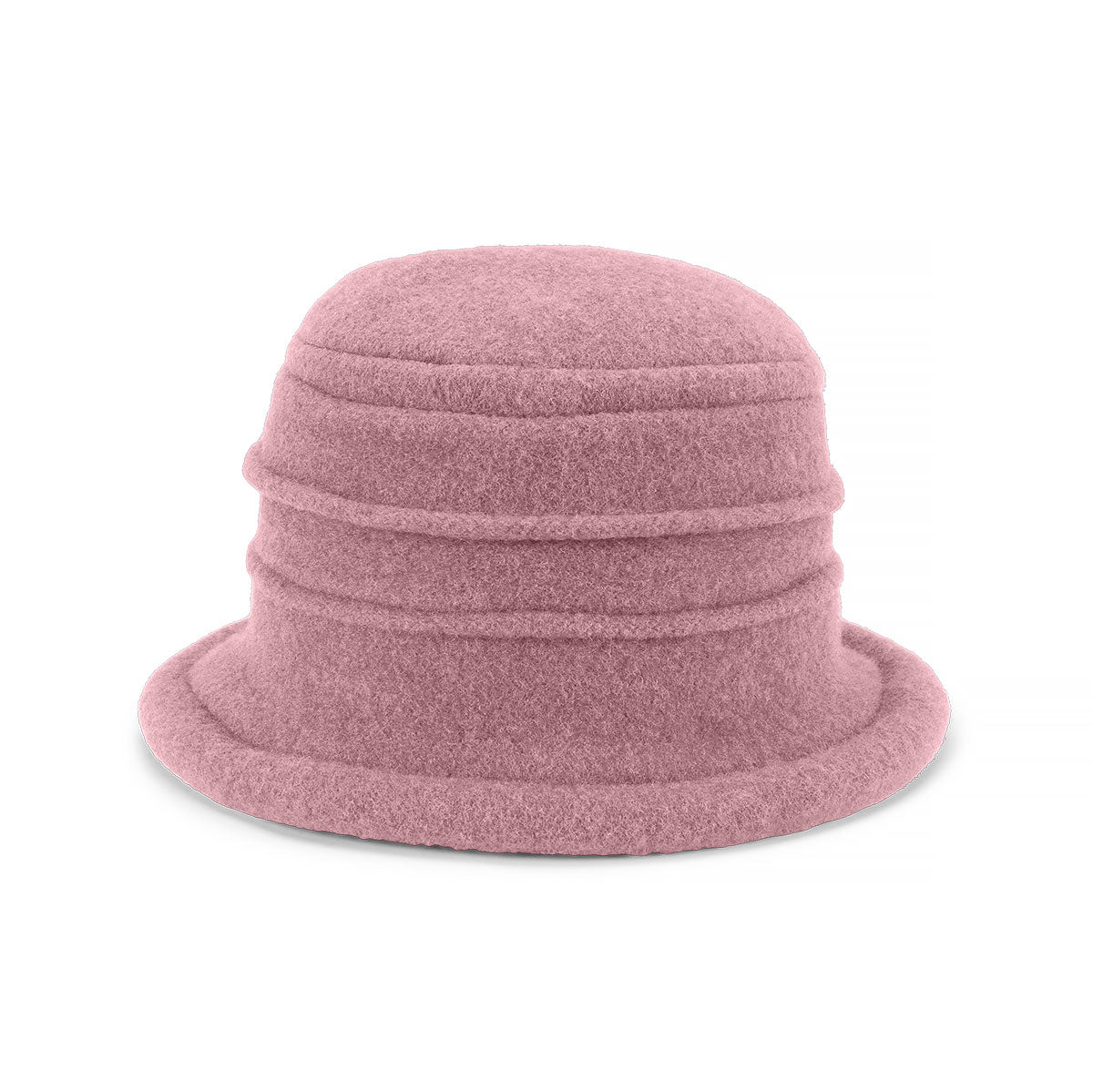 Olivia – Boiled Wool Cloche Hat with Rimmed Crown and Turned Brim
