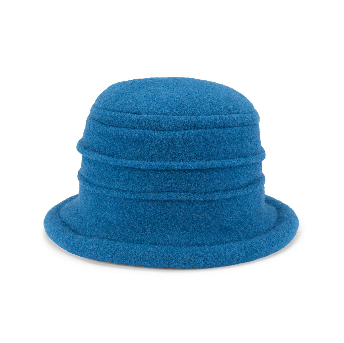 Olivia – Boiled Wool Cloche Hat with Rimmed Crown and Turned Brim