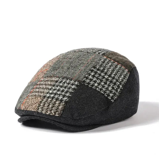 Lancashire Patchwork Flat Cap - Cotton Patchwork Pattern Cap For Classic Timeless Style