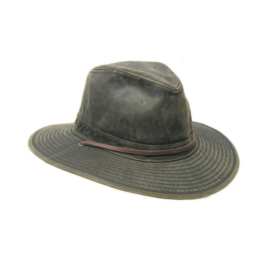 Oakridge – Weathered Cotton Safari Hat with Chin Tie and Water-Repellent Finish