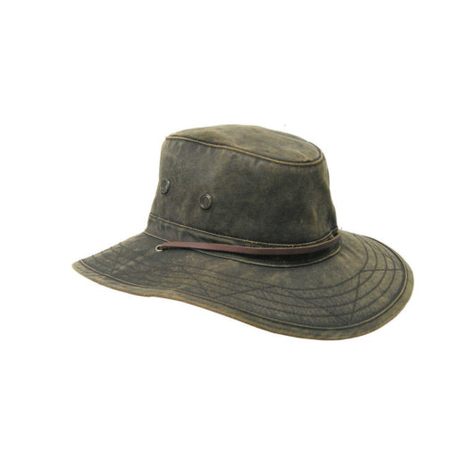 Colton Weathered Cotton Hiking Hat with Chin Tie and Toggle