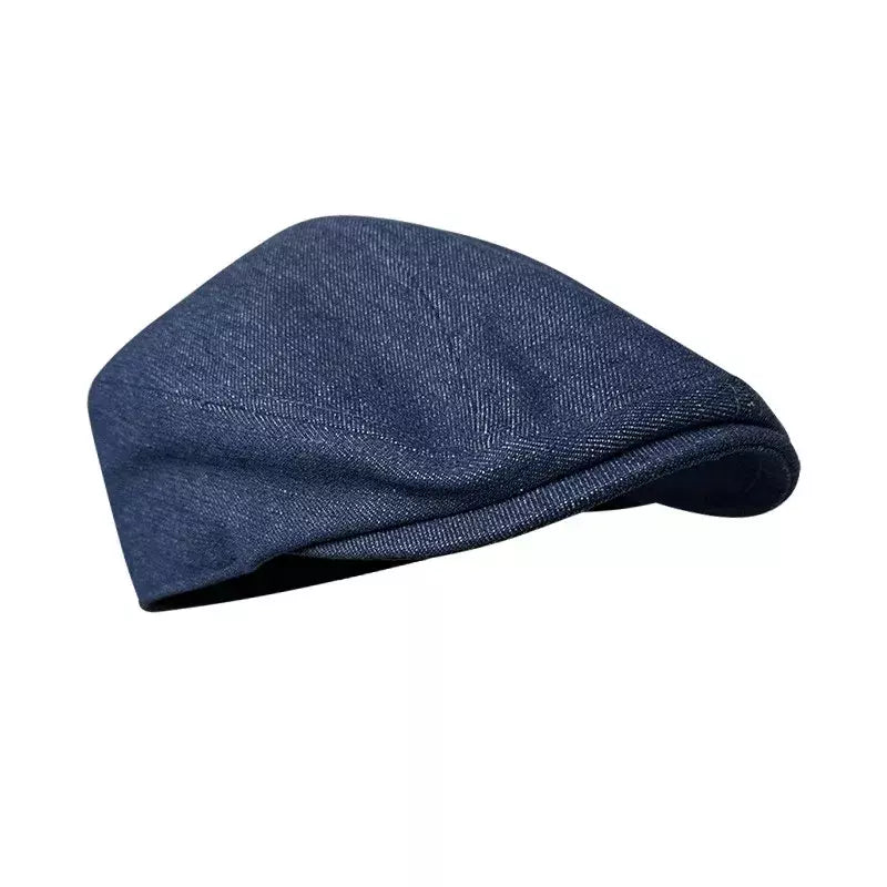 Munich Navy Blue Cotton Flat Cap - Timeless Navy Cotton Flat Cap For Casual Looks
