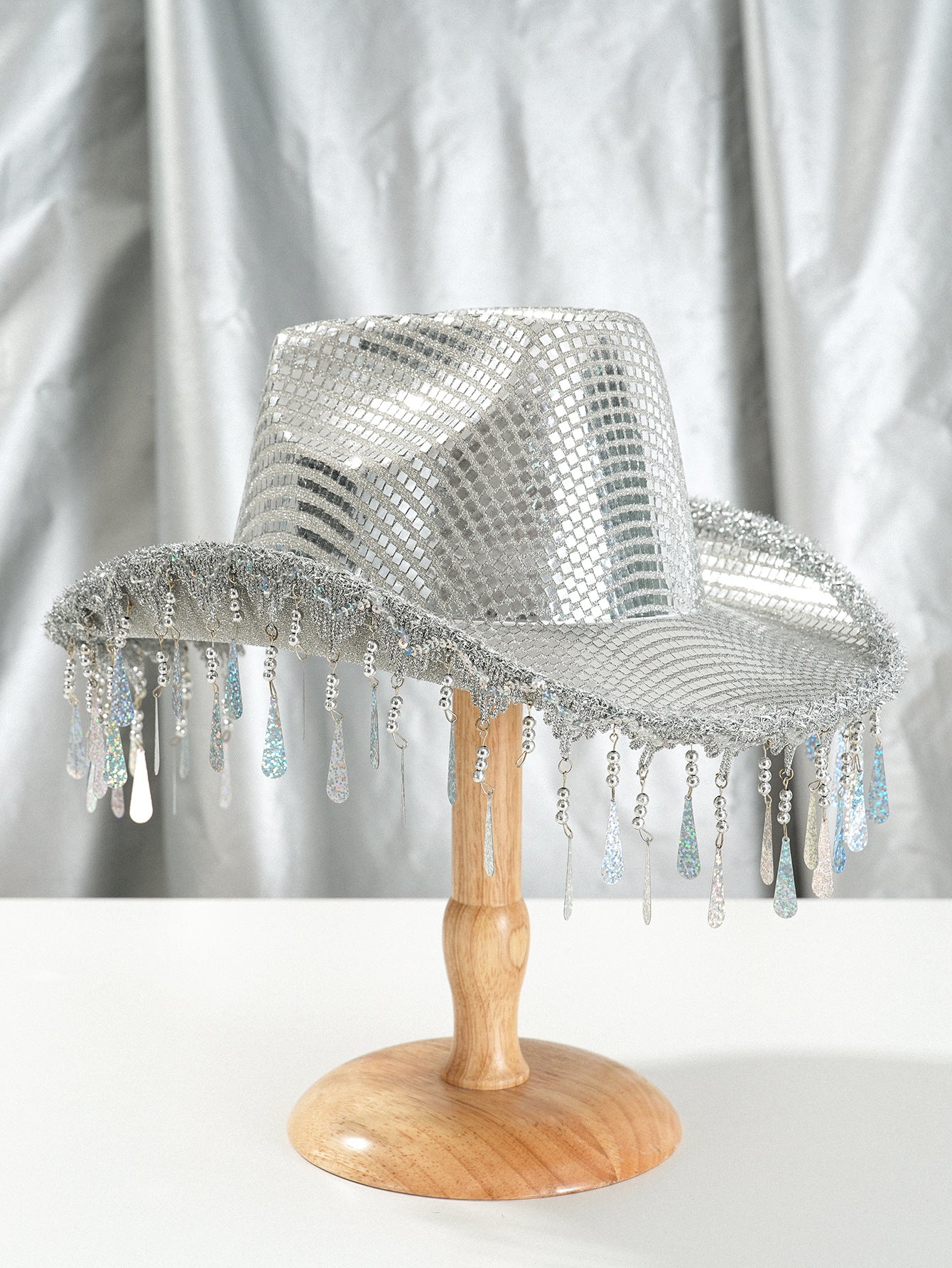 Western Cowboy Hat Sequined Tassel XINGX Design Floppy Hat - Urban Caps