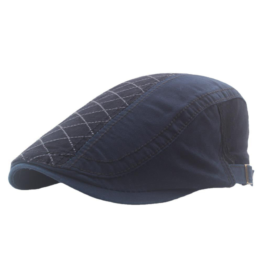 Men’s Plus Size Newsboy Beret – Adjustable Cotton Cap with Contrast Stitching - Urban Caps