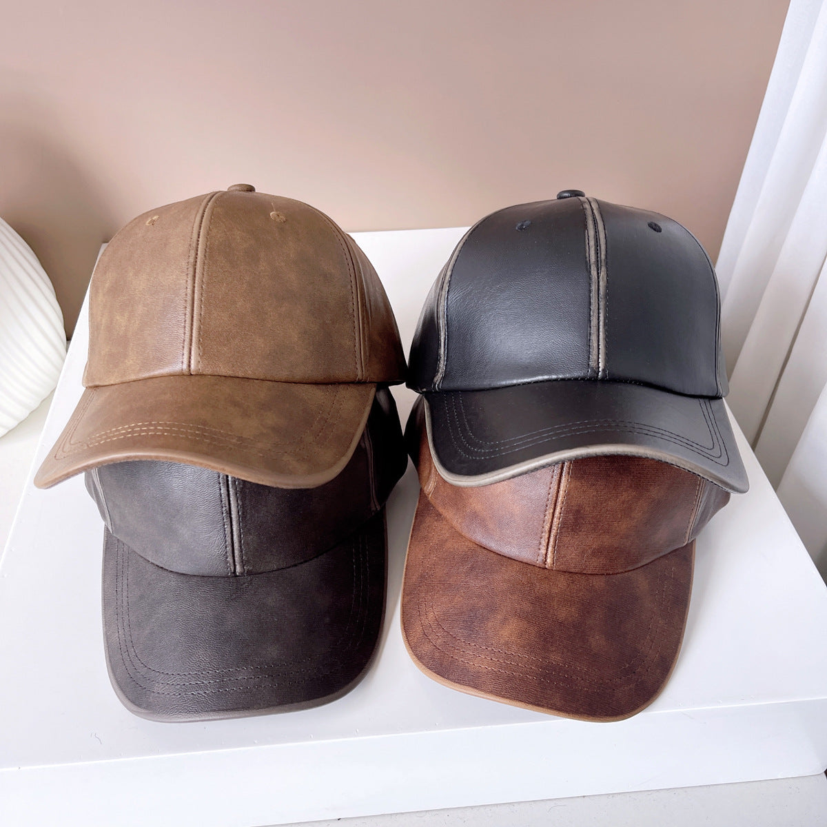 Washed Old Patent Leather Baseball Hat - Urban Caps