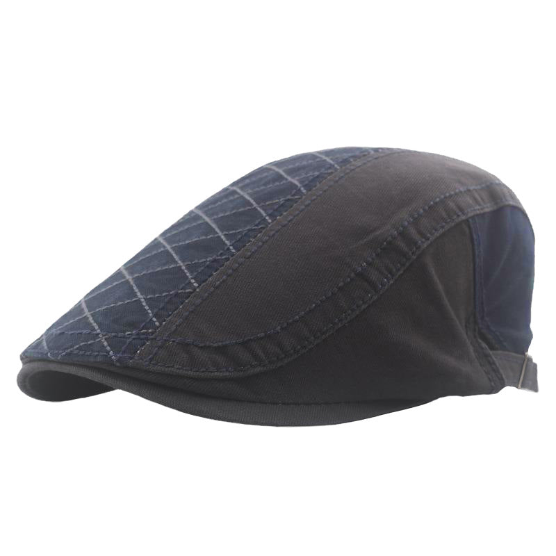Men’s Plus Size Newsboy Beret – Adjustable Cotton Cap with Contrast Stitching - Urban Caps