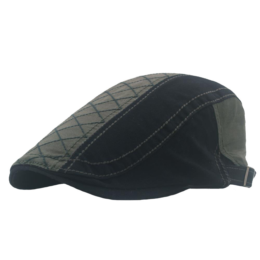 Men’s Plus Size Newsboy Beret – Adjustable Cotton Cap with Contrast Stitching - Urban Caps