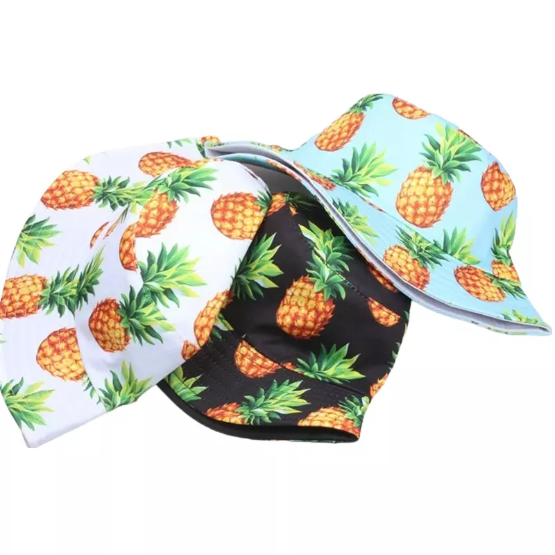 Pineapples Summer Bucket Hat - Pineapple Pattern Casual Hat For Sunny Day Style Appeal
