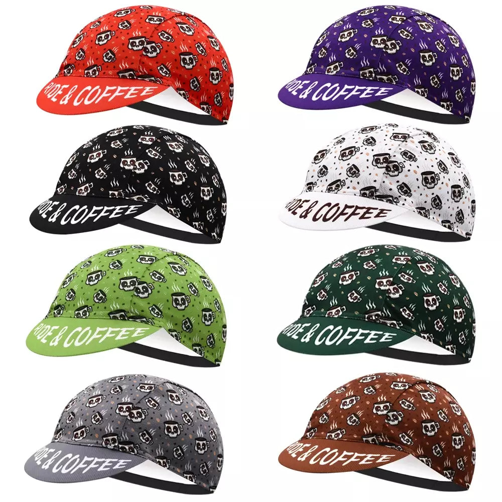 Ride And Coffee Classic Acrylic Cycling Cap Lightweight Breathable Style