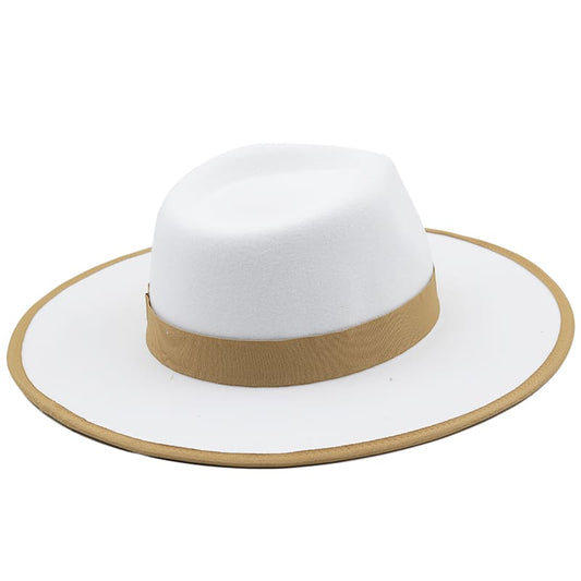 Rimini Feather White Fedora Hat - Classic Fedora Silhouette With Feather Accent Detail
