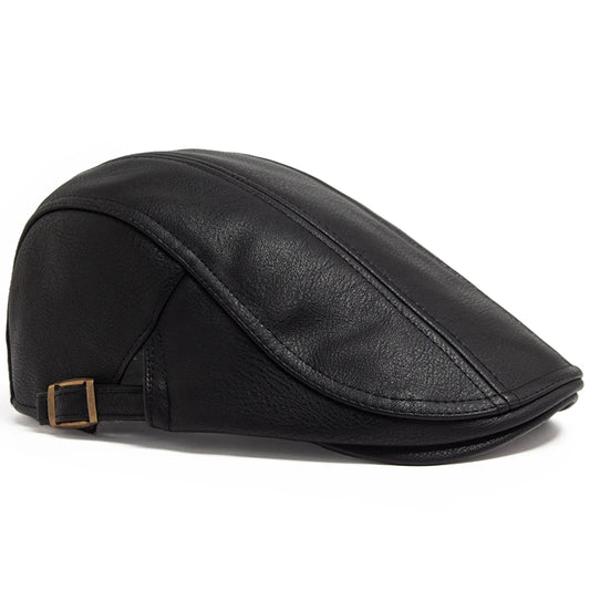 Faux Leather Ivy Cap | English Gentleman's Flat Cap | Urban Caps NZ
