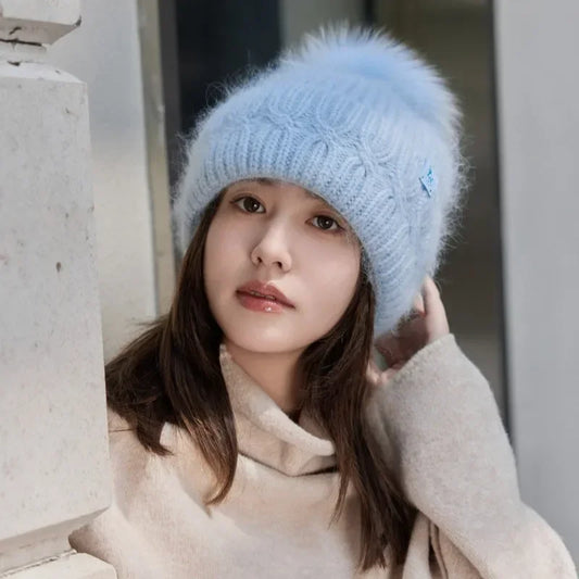 Windermere Fur Pompom Beanie