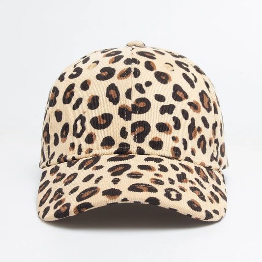 Corduroy Leopard Print Baseball Cap | Autumn Sports Cap | Urban Caps NZ