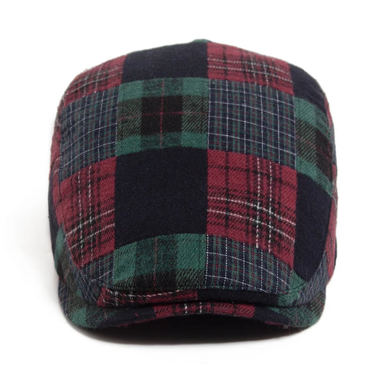 Big Plaid Patchwork Ivy Cap | Retro Country Flat Cap | Urban Caps NZ