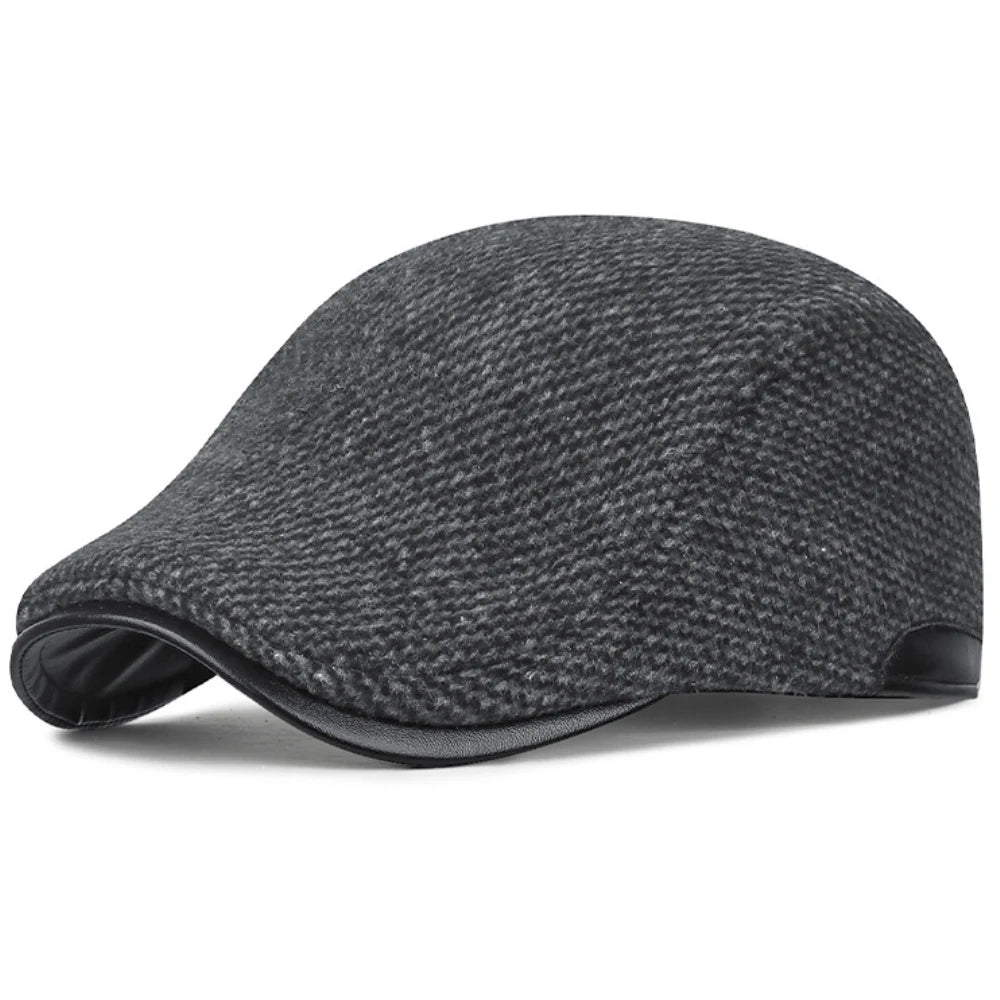 Balmoral Wool-Blend Ivy Cap in Black