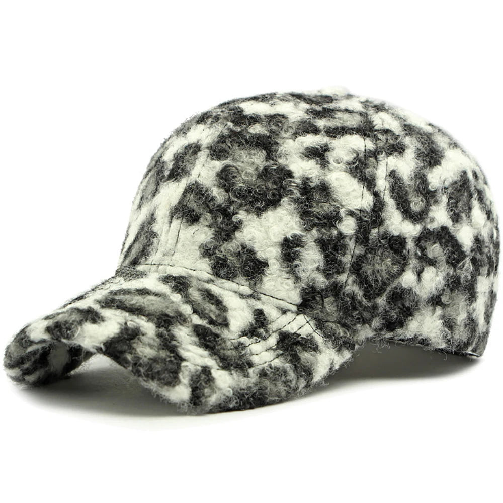 Savoy Leopard-Print Baseball Cap in White