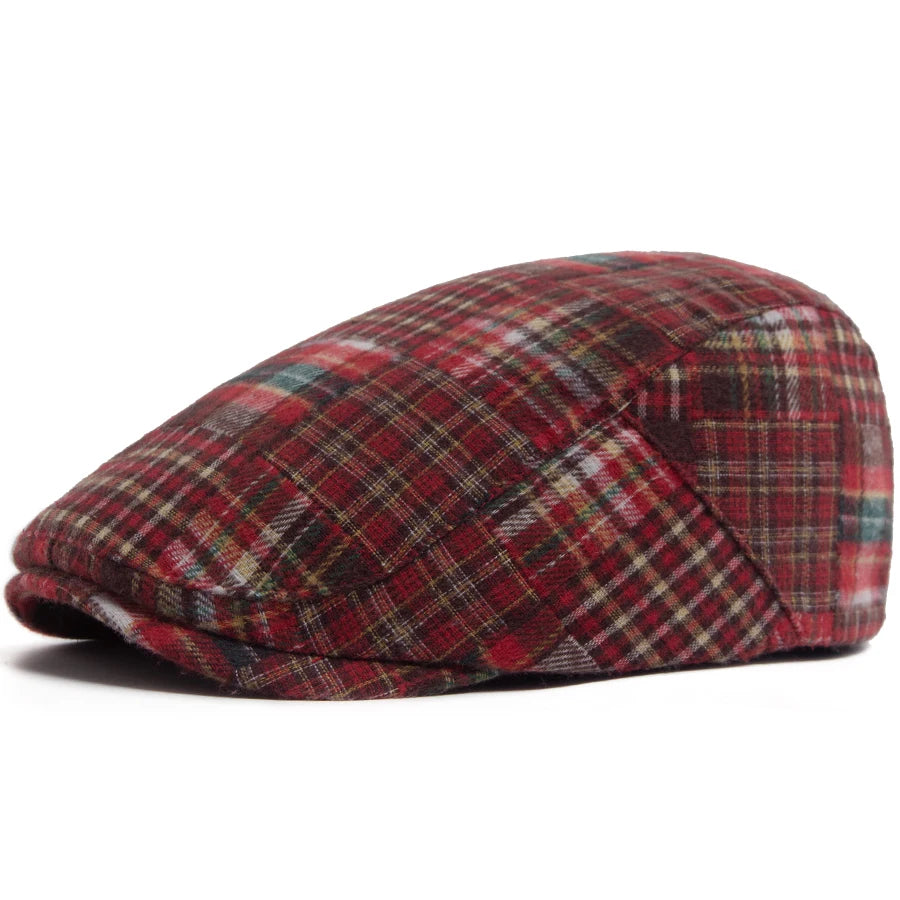 Big Plaid Patchwork Ivy Cap | Retro Country Flat Cap | Urban Caps NZ