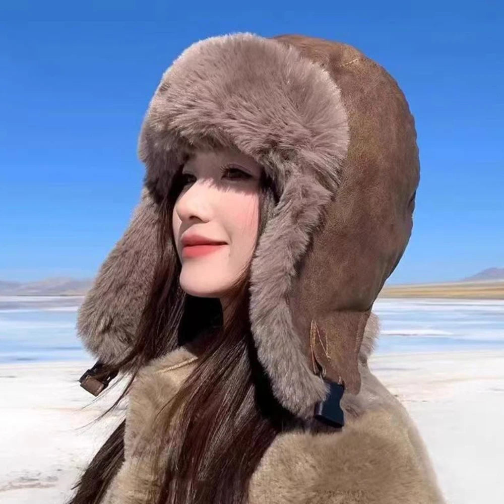 Reykjavik Waterproof PU Leather Trapper Hat in Coffee