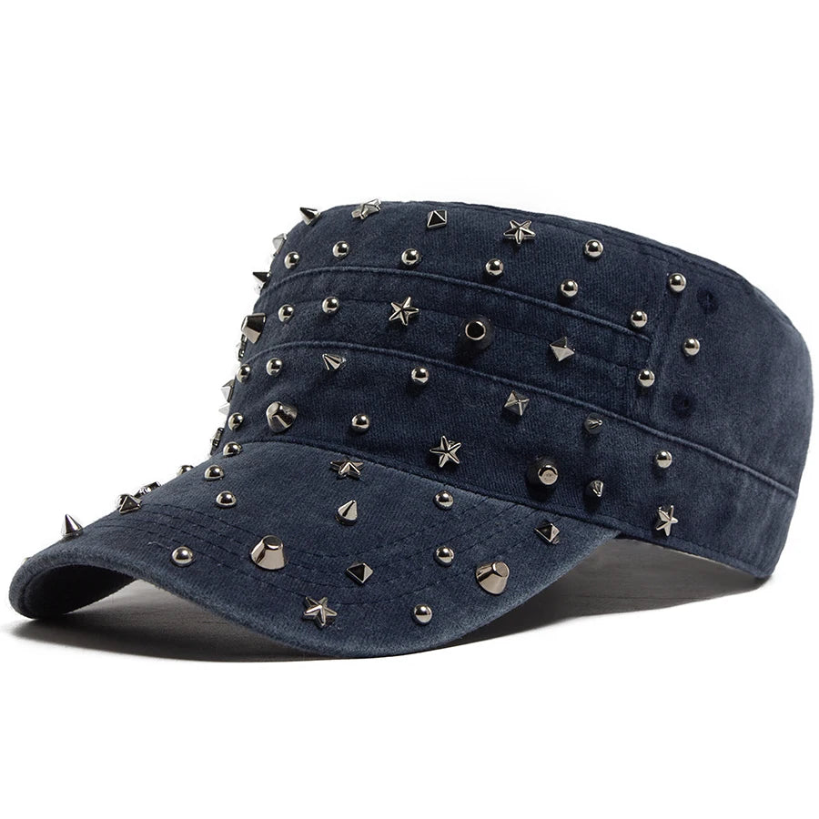 Rivet Detail Cotton Baseball Cap | Punk Rock Sports Cap | Urban Caps NZ