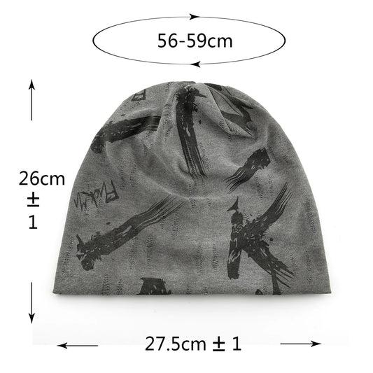 The Bonnet | Letter Print Slouchy Loose Beanie Cap | Urban Caps NZ