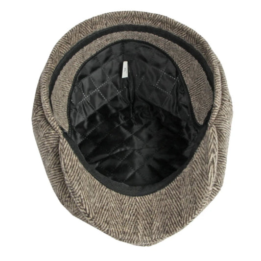 Farnham Striped Wool Flat Cap