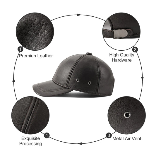 The Mayfair | 100% Leather Structured Baseball Cap | Urban Caps NZ