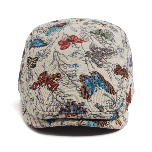 Butterfly Embroidered Ivy Cap | Elegant Spring Flat Cap | Urban Caps NZ