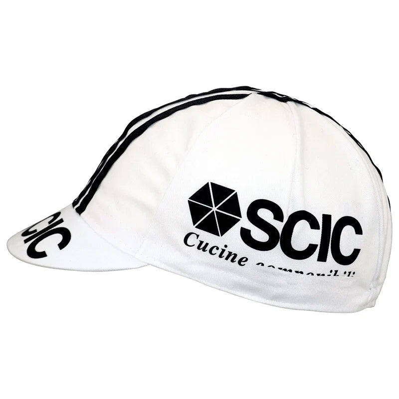 SCIC Retro White Cycling Cap Lightweight Breathable Acrylic Vintage Riding